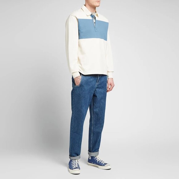 Bleu de Paname Rugby Polo - Horizon Blue & Ecru - Picture 2 of 10